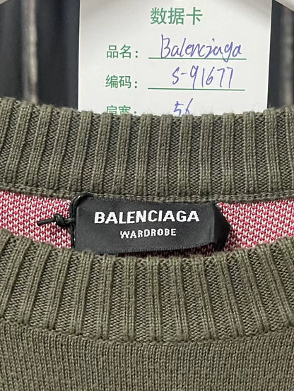 Balenciaga Green Wool Sweater