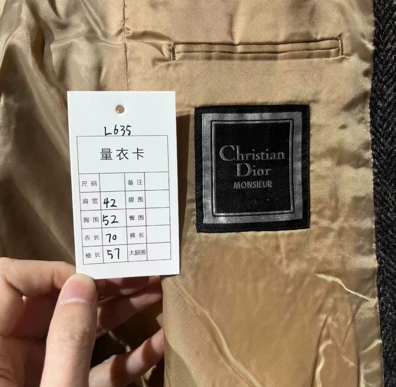 Vintage Dior Gray Wool Blazer for Men