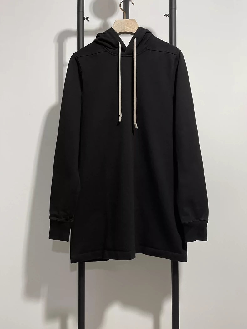 Rick Owens Long Hoodie in Black