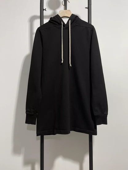 Rick Owens Long Hoodie in Black