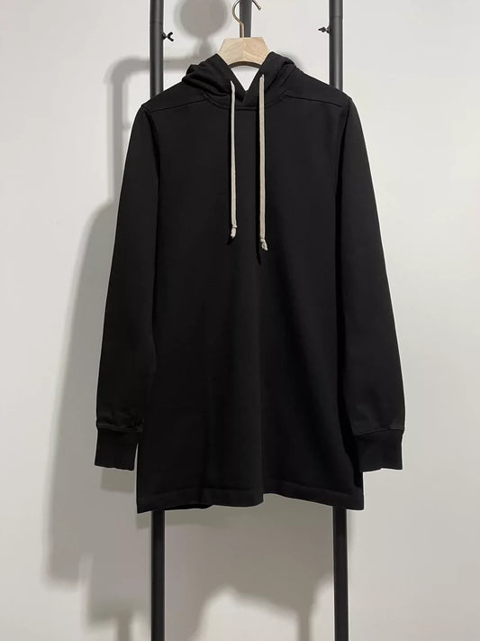 Rick Owens Long Hoodie in Black
