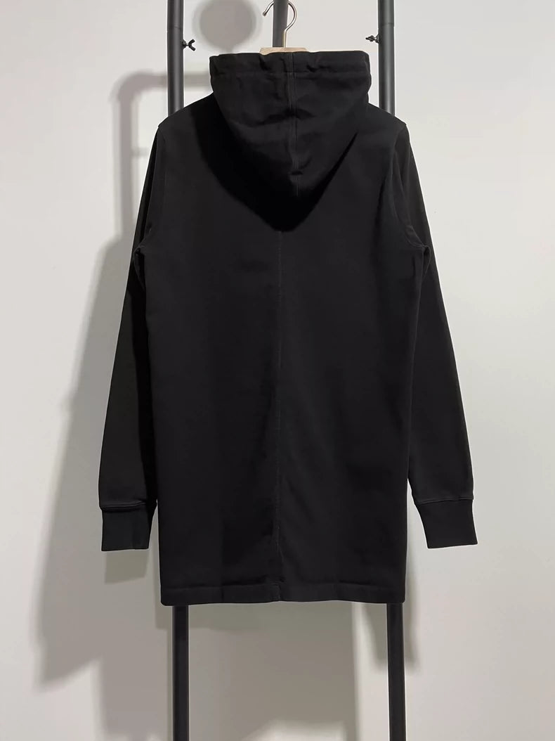 Rick Owens Long Hoodie in Black