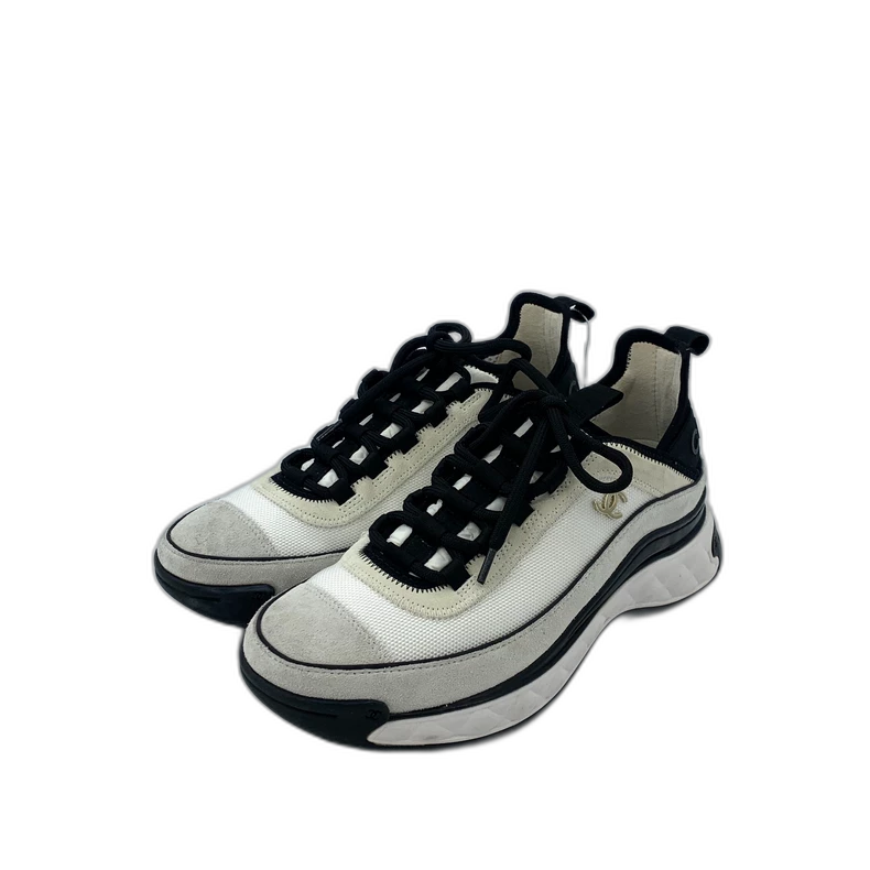 Chanel Color Block Sneakers with Thick Sole