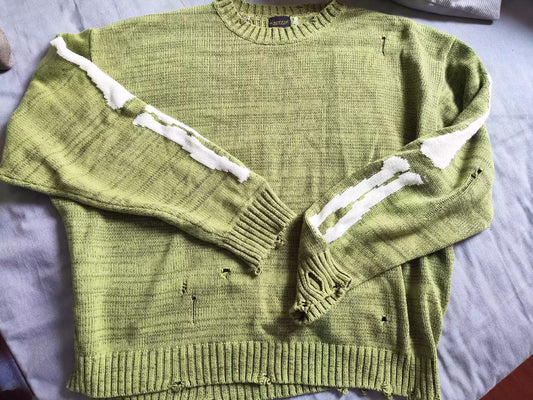 Kapital grass green skeleton knitted sweater