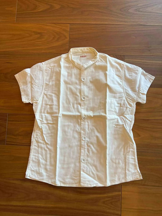 Kapital Milky white cotton short-sleeved shirt