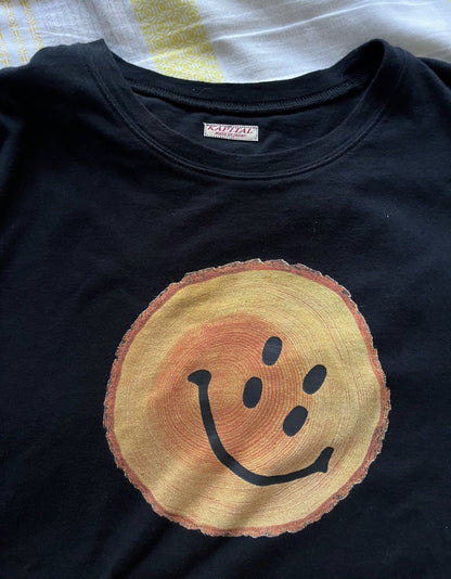 Kapital 21Aw Black Smiley Face T - DMC