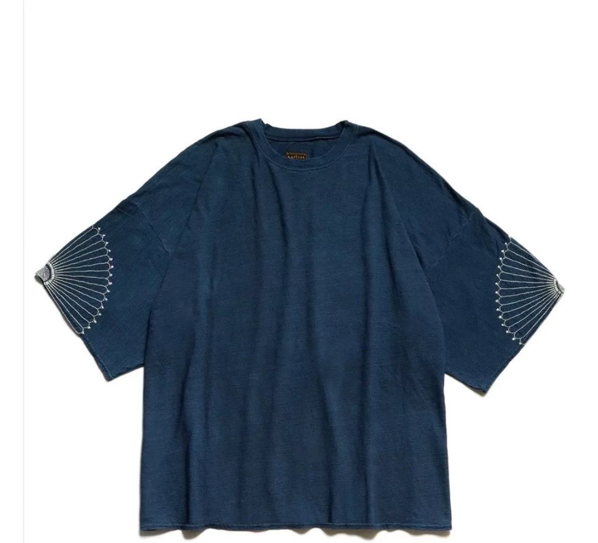 Kapital Cotton Blue Dyed Short Sleeve Tee - DMC