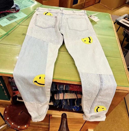 Kapital Smiley Face Embroidered Jeans - - DMC