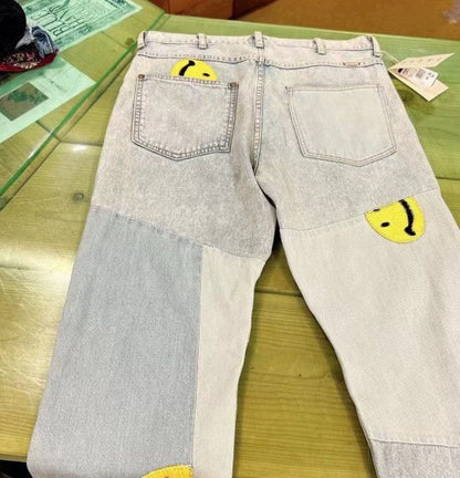 Kapital Smiley Face Embroidered Jeans - - DMC