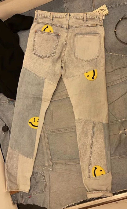 Kapital Smiley Face Embroidered Jeans - - DMC