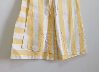 Kapital Striped Cotton Linen With Wide Legs - - DMC