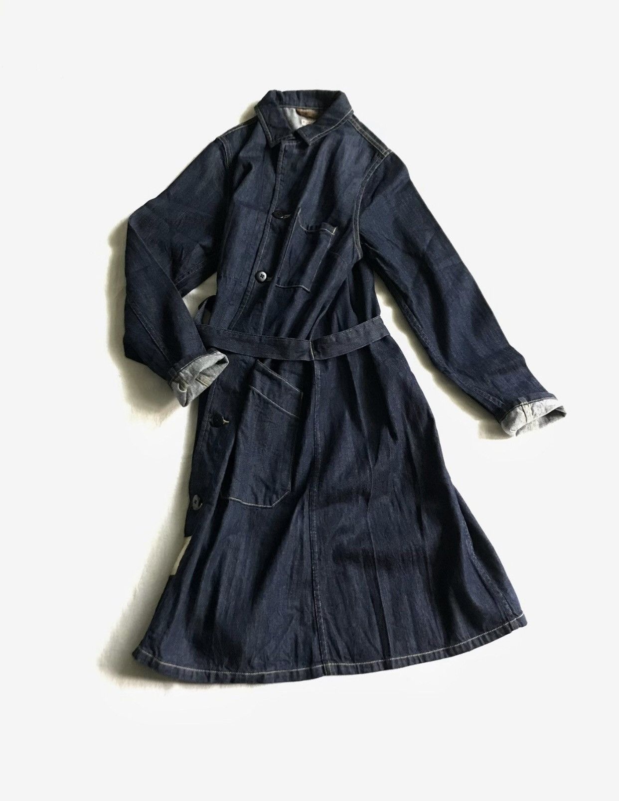 Kapital Hirata Kazuhiro Blue Dyed Trench Coat - DMC