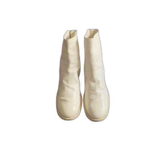 Guidi White Leather Ankle Boots-zp