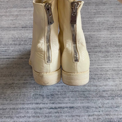 Guidi White Leather Ankle Boots-zp