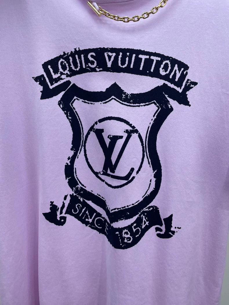 Louis Vuitton Pink Chain Short Sleeve T-shirt