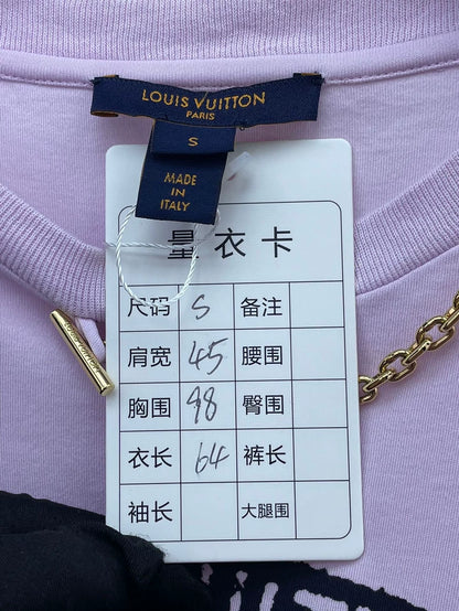 Louis Vuitton Pink Chain Short Sleeve T-shirt