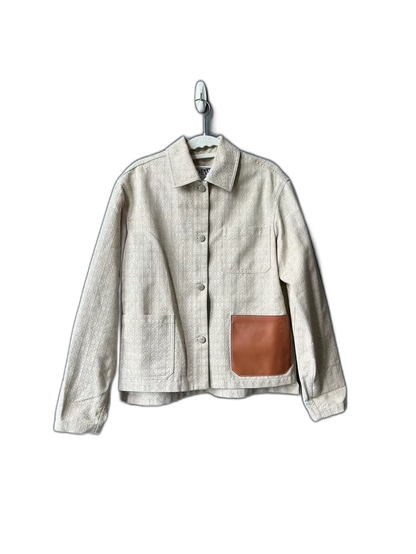 Loewe Beige Full Print Leather Jacket