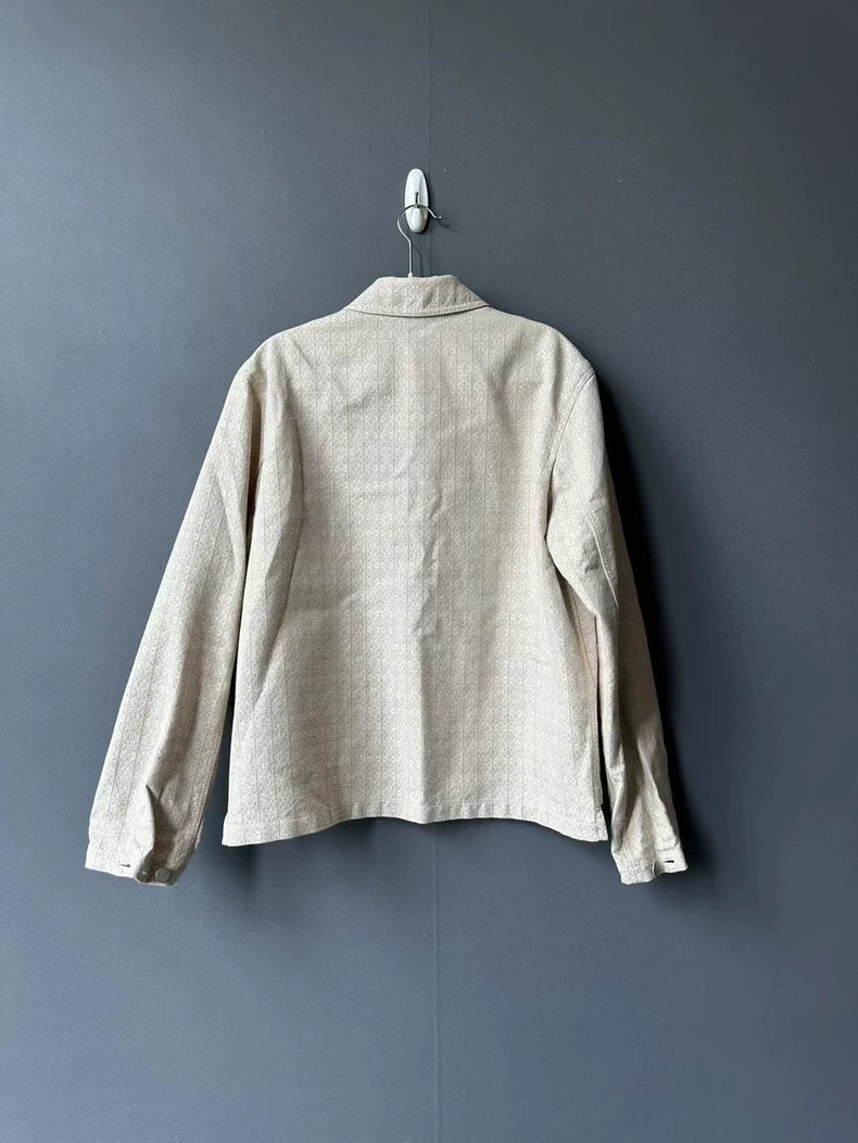 Loewe Beige Full Print Leather Jacket