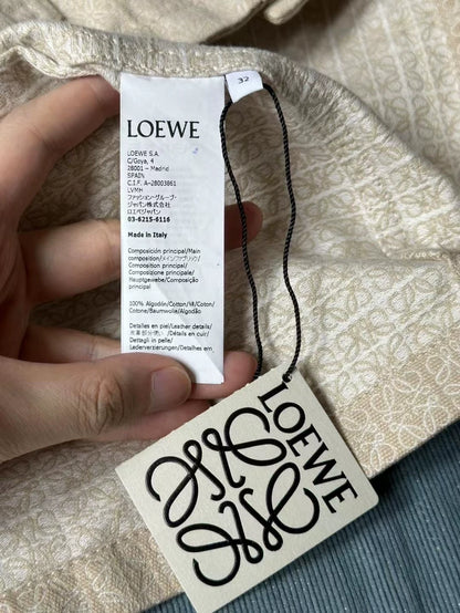 Loewe Beige Full Print Leather Jacket