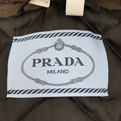 Prada Brown Cotton Jacket with Fur Collar