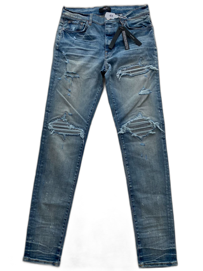 Amiri Distressed Denim MX1 Jeans in Blue