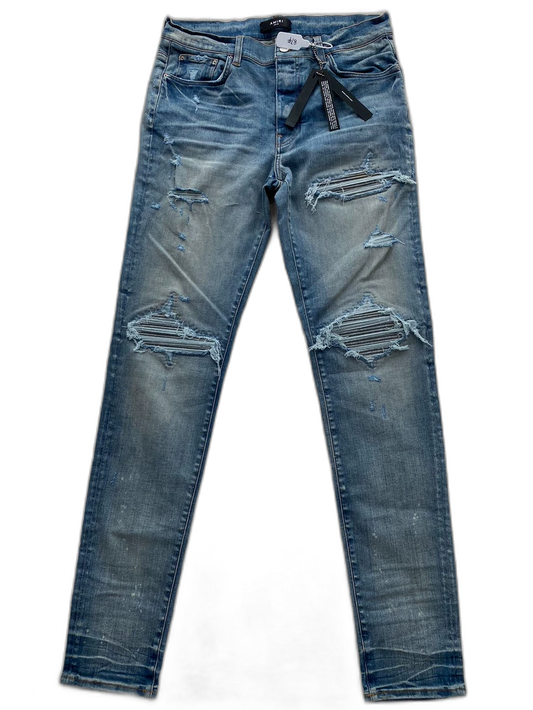Amiri Distressed Denim MX1 Jeans in Blue