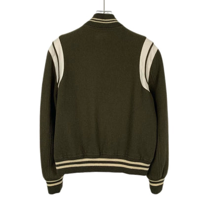 Saint Laurent Green Striped Wool Jacket