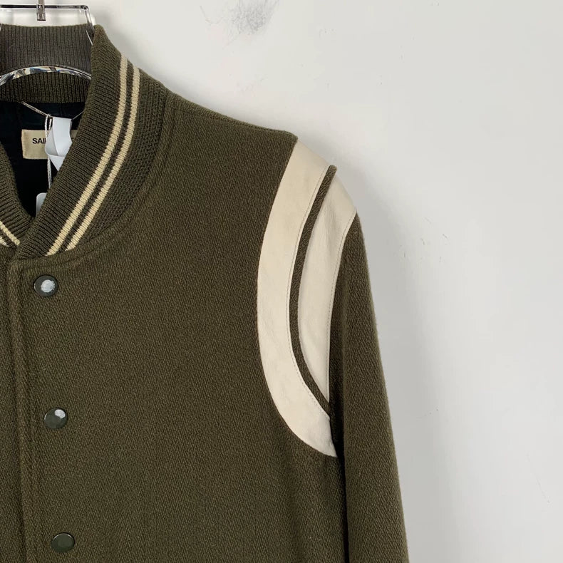 Saint Laurent Green Striped Wool Jacket