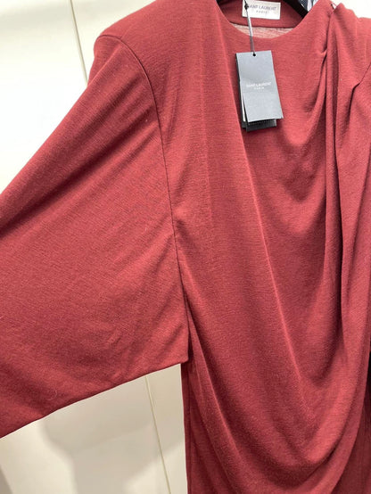 YSL Wool Draped Dress for Women