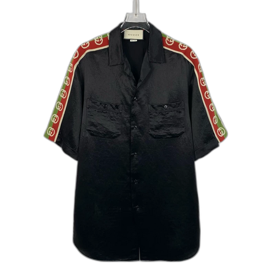 Gucci Black Logo Print Short Sleeve Shirt