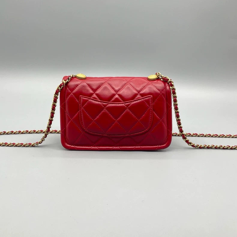 Red Gold Mini Chain Bag