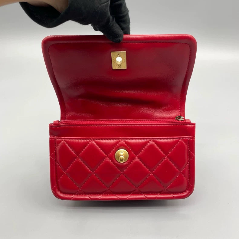 Red Gold Mini Chain Bag