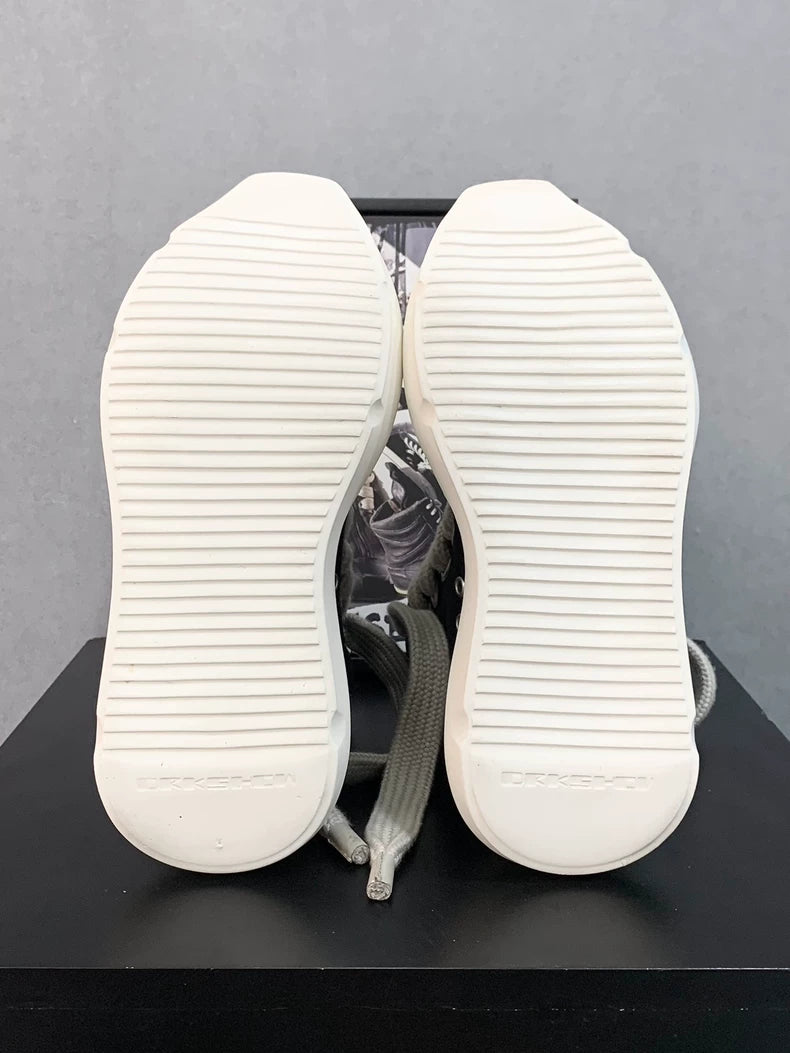 Rick Owens High Top Sneakers in Black White-yf