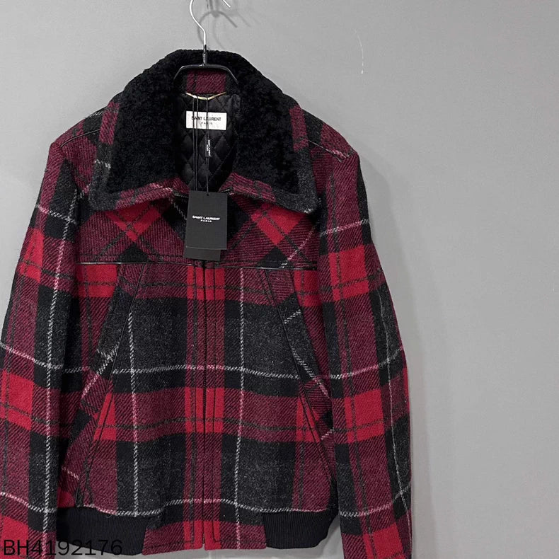 Saint Laurent Paris Check Zip Jacket