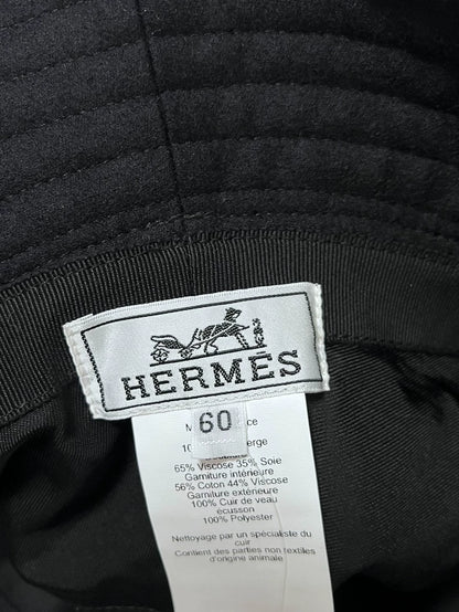 Hermes Black Bucket Hat with Tag