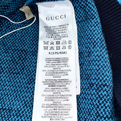 Gucci Blue Logo Knit Cardigan