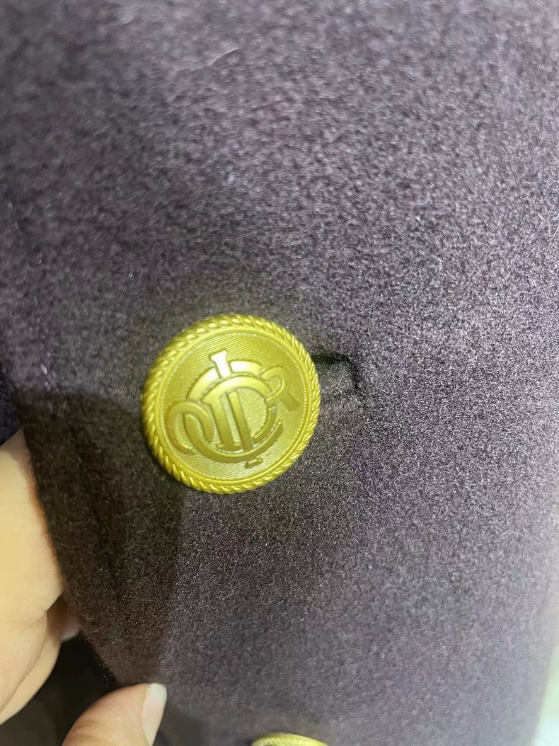 Vintage Dior Wool Overcoat with Gold Buttons