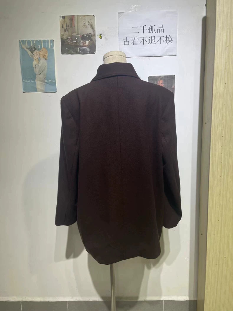 Vintage Dior Wool Overcoat with Gold Buttons