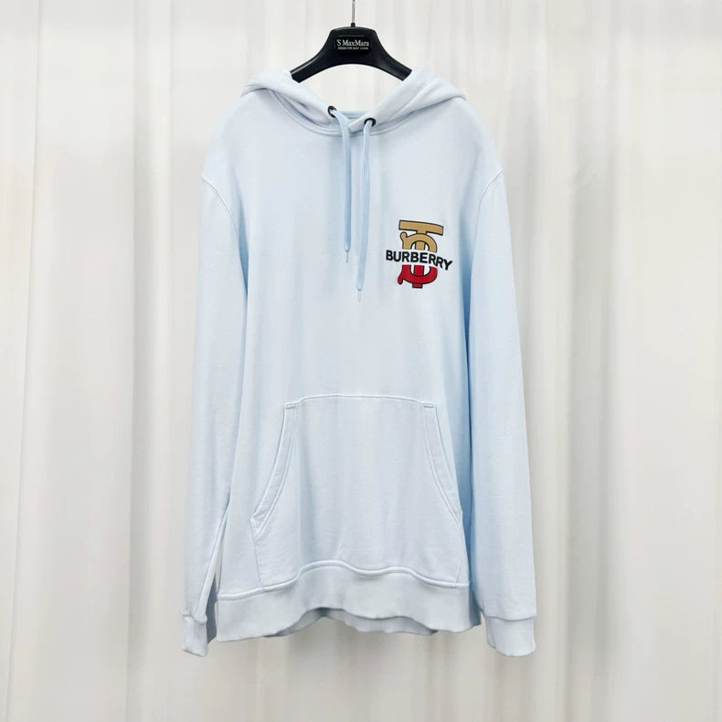 Burberry Blue Printed Letter Hoodie-yf