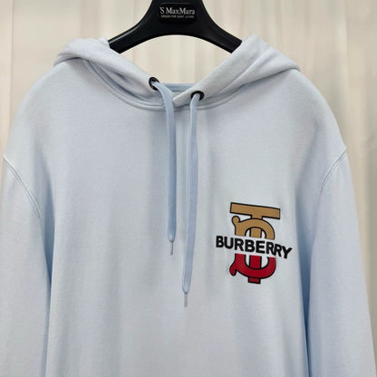 Burberry Blue Printed Letter Hoodie-yf