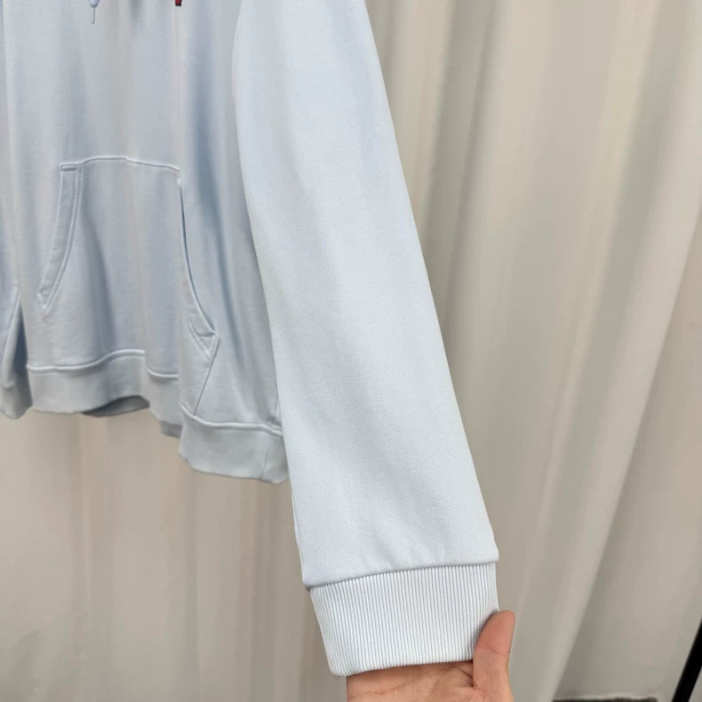 Burberry Blue Printed Letter Hoodie-yf