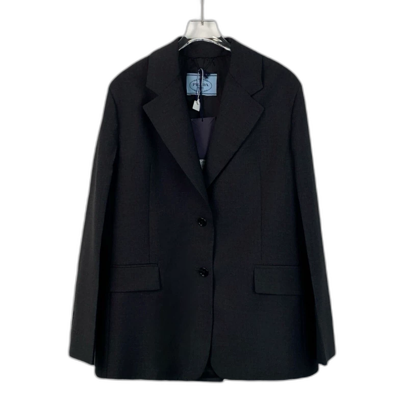 Prada Black Wool Suit Jacket M Size
