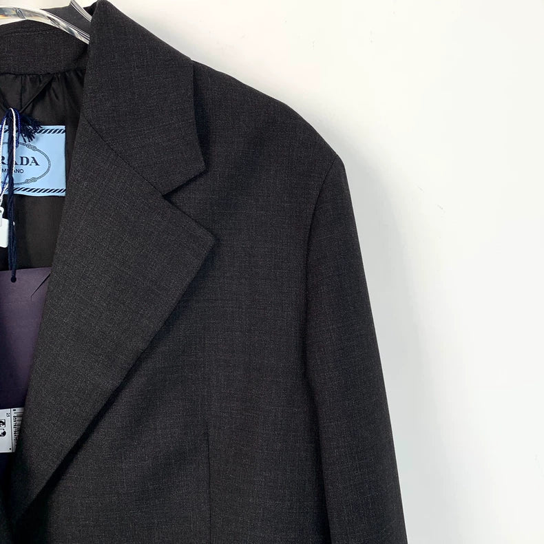 Prada Black Wool Suit Jacket M Size