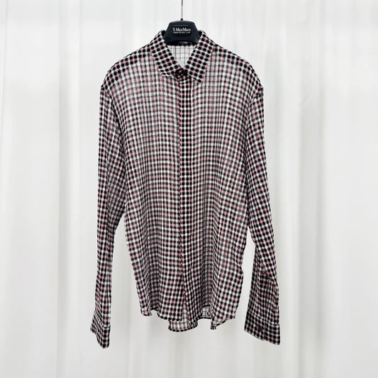Dior Check Seersucker Long Sleeve Shirt-yf