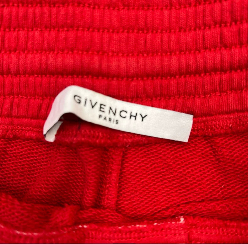 Givenchy Logo Embroidered Red Shorts