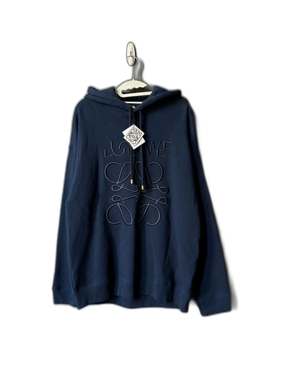Loewe Deep Blue Embroidered Logo Hoodie