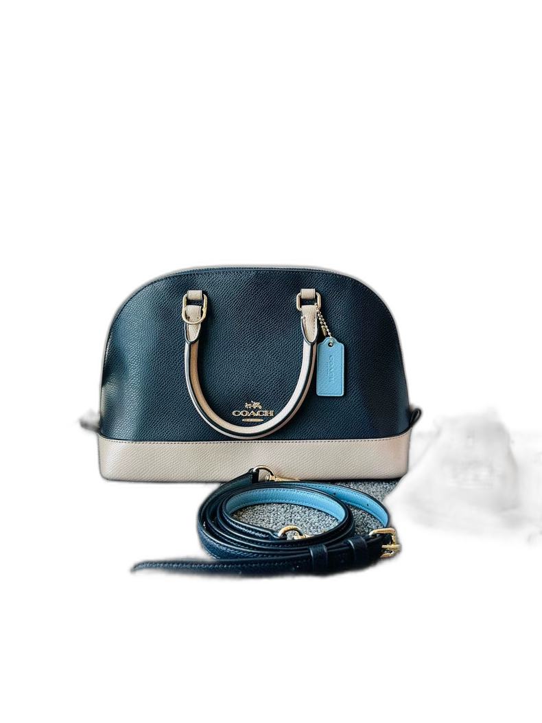 Coach Sierra Leather Handbag in Blue Beige