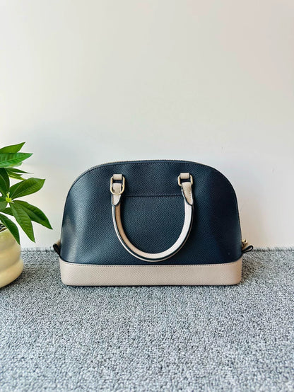 Coach Sierra Leather Handbag in Blue Beige