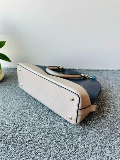 Coach Sierra Leather Handbag in Blue Beige