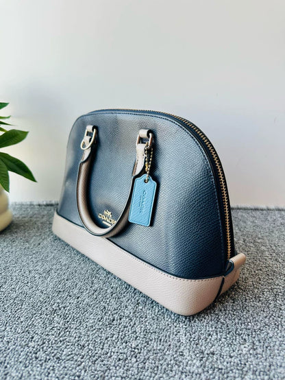 Coach Sierra Leather Handbag in Blue Beige